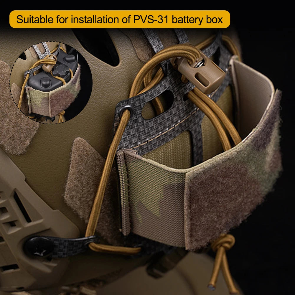 Tactical PVS31 NVG Battery Box Storage Pouch Militar Fast Helmet Retention System Adjustable Paintball Airsoft Helmet Accessory