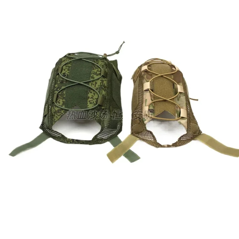 Tactical Helmet Cover for Outdoor Sports Compatible with FAST Helmet Camo Elastic Rope Waterproof Oxford Fabric
