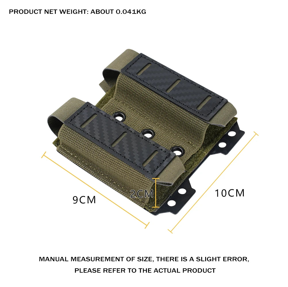 OPHIDIAN 9mm Double Magazine Pouch Carbon Fiber MOLLE Magazine Pouch Hunting Airsoft Gear
