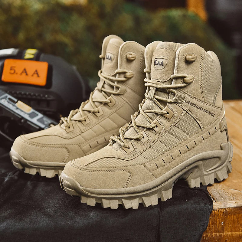 Mens Ankle Boot  Men's Desert Combat  Boots Tactical Boots Male Hiking Shoes Work Safety Shoes Motocycle Boots Big Size 39-46