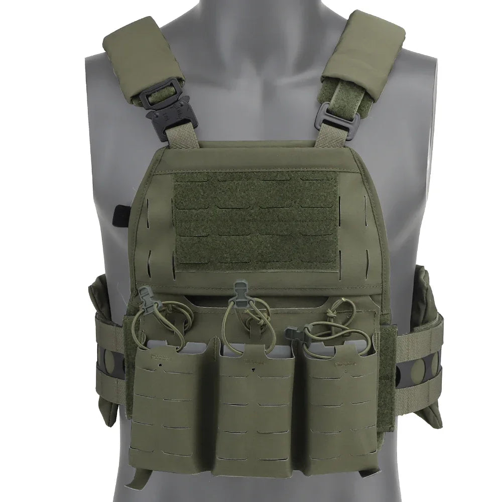 V5 FCPC Tactical Plate Carrier Quick Release Portable Body Armor Molle Airsoft Hunting Vest with 556 Triple Magazine Pouch
