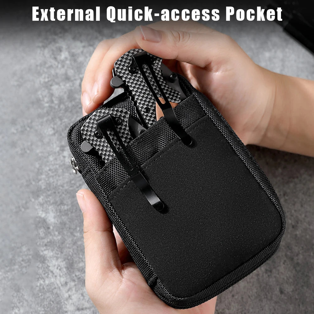 Tactical EDC Pouch Pocket Organizer Flashlight Case Knife Holder Utility Tool Admin Pouch Outdoor Sports Wallet for Hunting