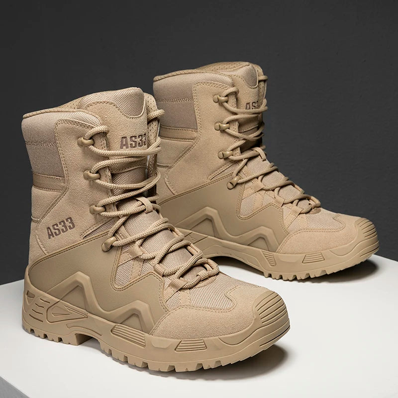 2024 New Triangle Region Cross-Border Men's Tactical Boots Outdoor Hiking Camping Warfare Ankle Height Winter Season