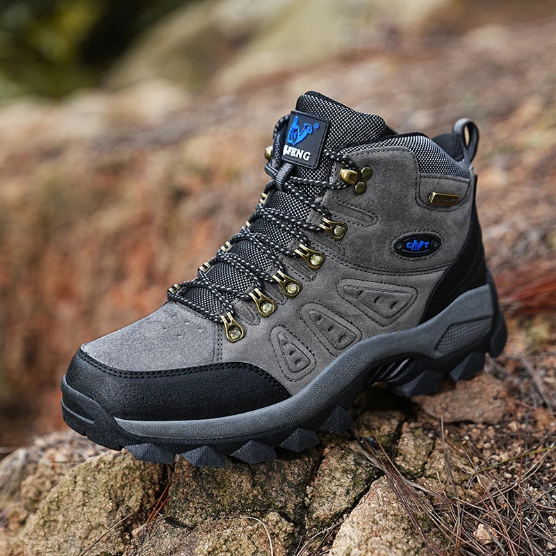 Men Climbing Shoes Autumn High Top Outdoor Non Slip Desert Boots Male Fashion Mountain Walking Cushioning Comfort Sneakers