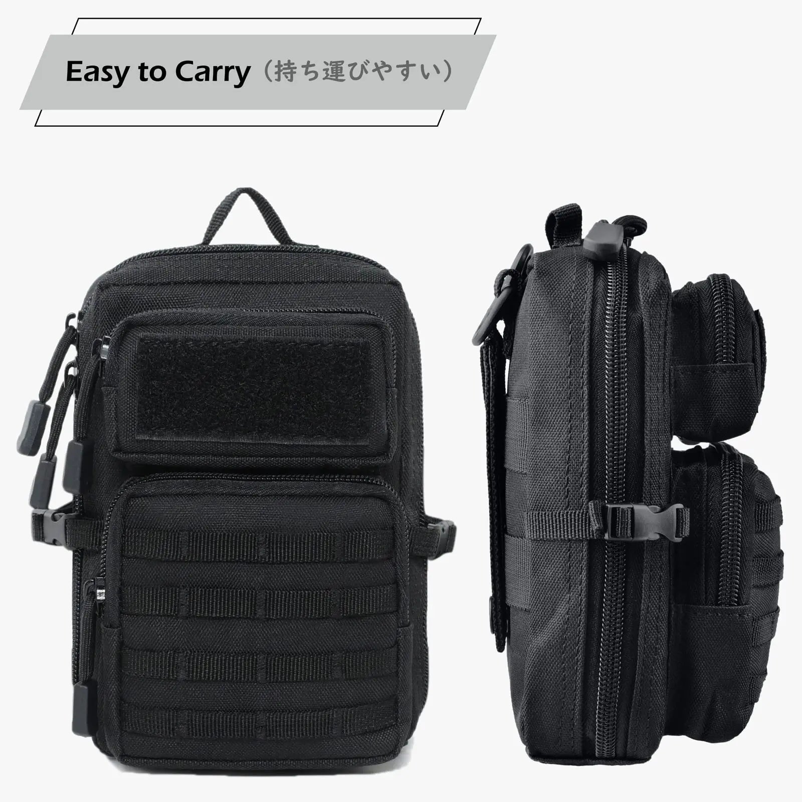 Tactical Molle Utility Pouch, Phone Tool Waist Bag Medical EDC IFAK Pack Mini Design of 3-Day Backpack for Hiking Fishing