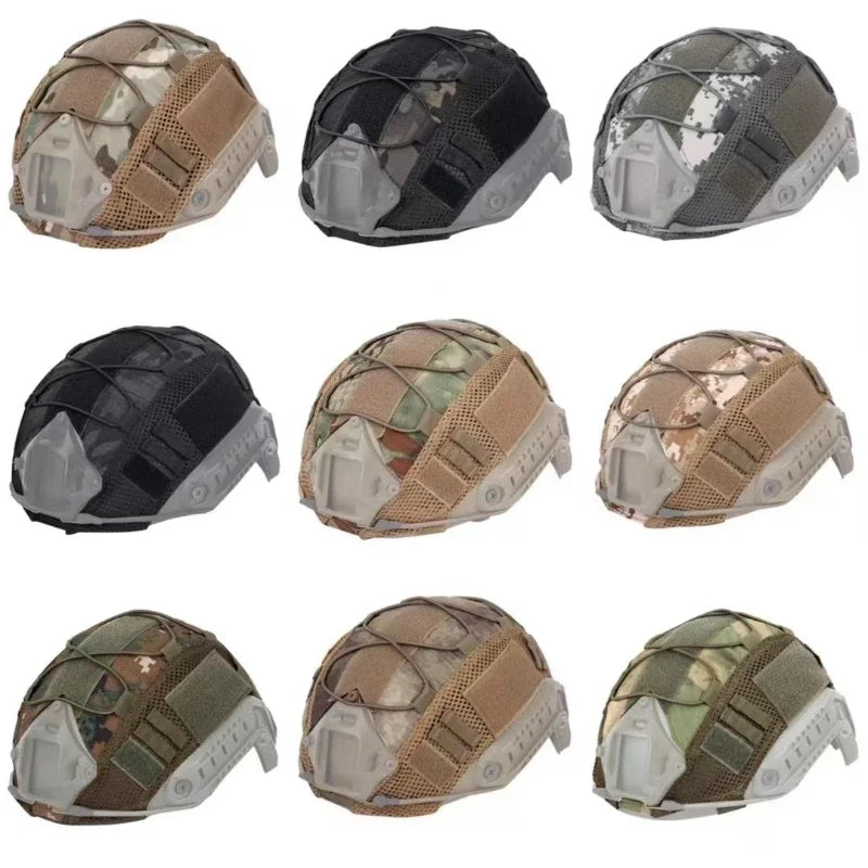 Tactical Helmet Cover for Fast MH PJ BJ OPS-Core Helmet Airsoft Paintball High-cut camo Helmet Cover with Elastic Cord