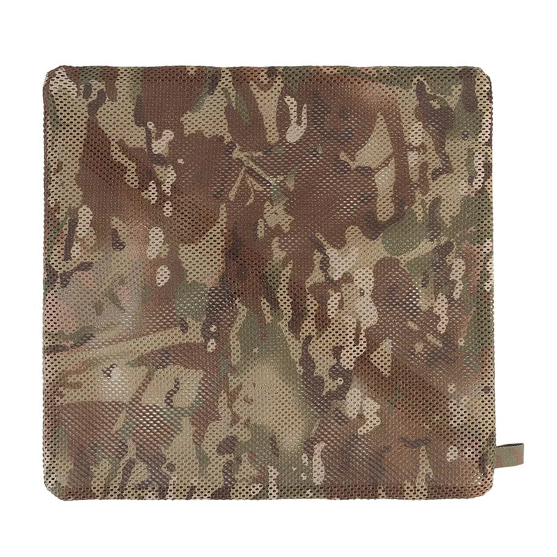 16x16in Reinforced Mesh Utility Pouch Durable Camo Storage for Outdoor Travel Survival Gear Organization