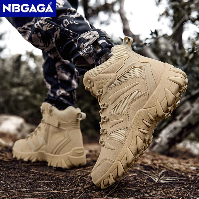 Men's Tactical Hiking Boots, Plus Size Anti-wear Rapid Response Outdoor Combat Training Boots for Hunting Fishing