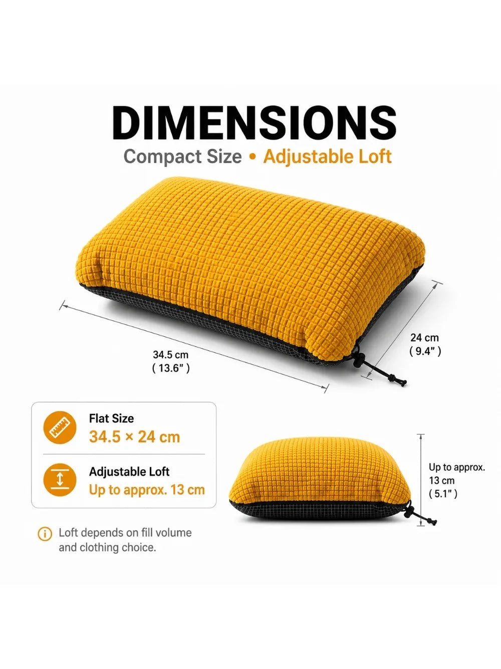 2 in 1  Reversible Stuff Sack Pillow Ultralight 73g UHMWPE Nylon 3D Waffle Fleece Camping Hiking Backpacking Pillow Storage Bag