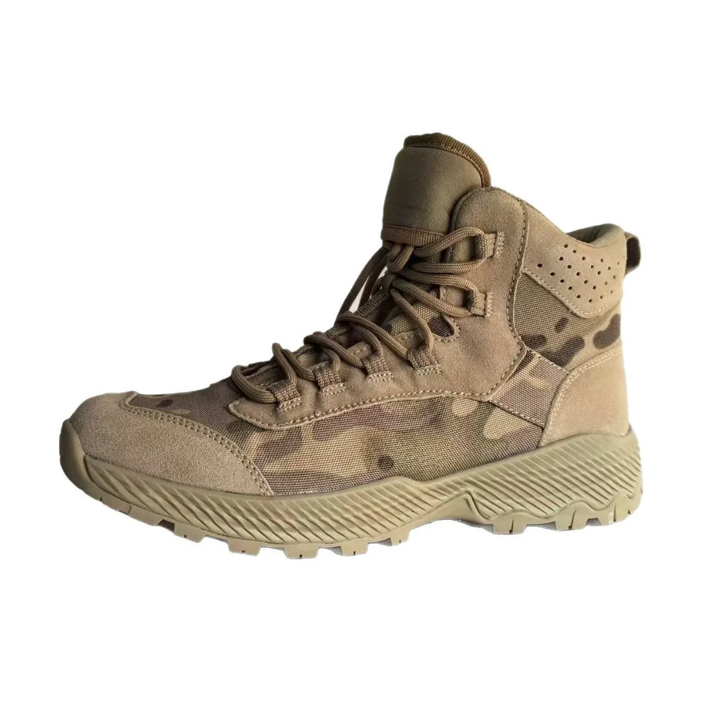 Men's Mid cut  Camouflage Hunting Boots Breathable Tactical Shoes Outdoor Hiking Wear-Resistant  Mountaineering Boots