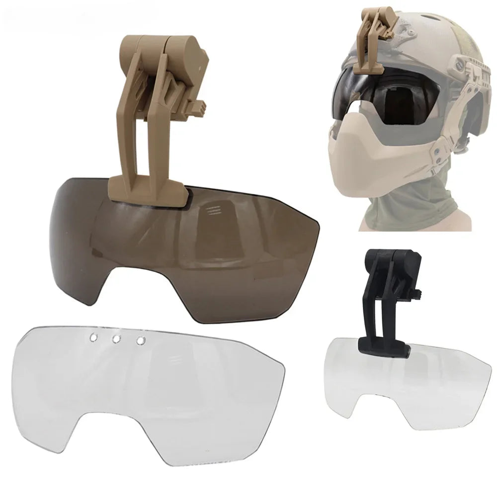 Tactical Helmet OP Goggles Airsoft Paintball FAST Helmet Masks Windproof Anti-Fog CS Protection Half Mask Flip Goggles
