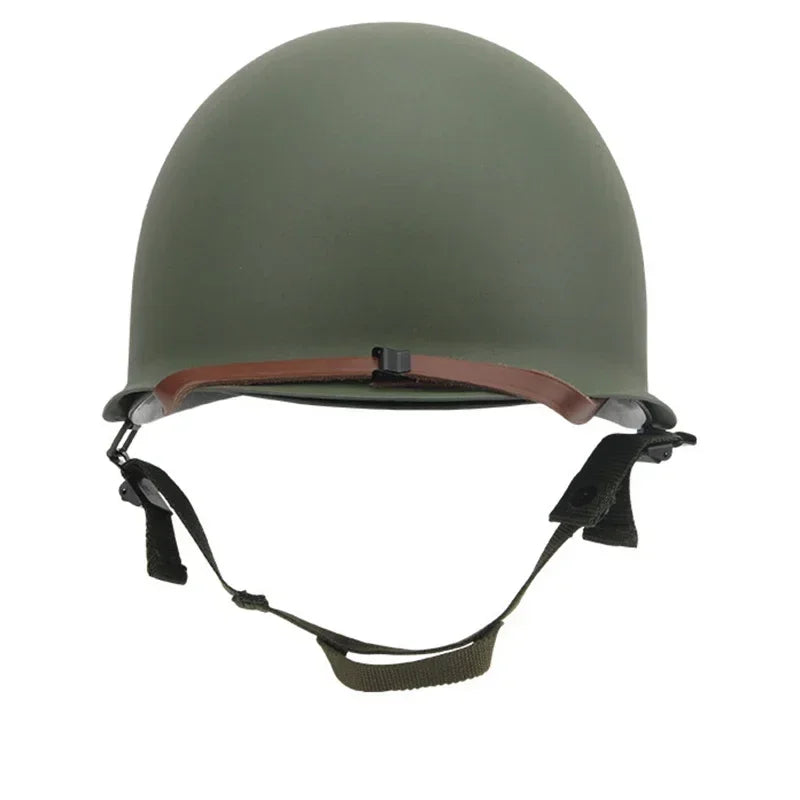 WW2 M1 Helmet SteelHelmet Tactical US Army Military Replica Protective Helmets WWII Outdoor CS Paintball Green M1 Steel Helmet