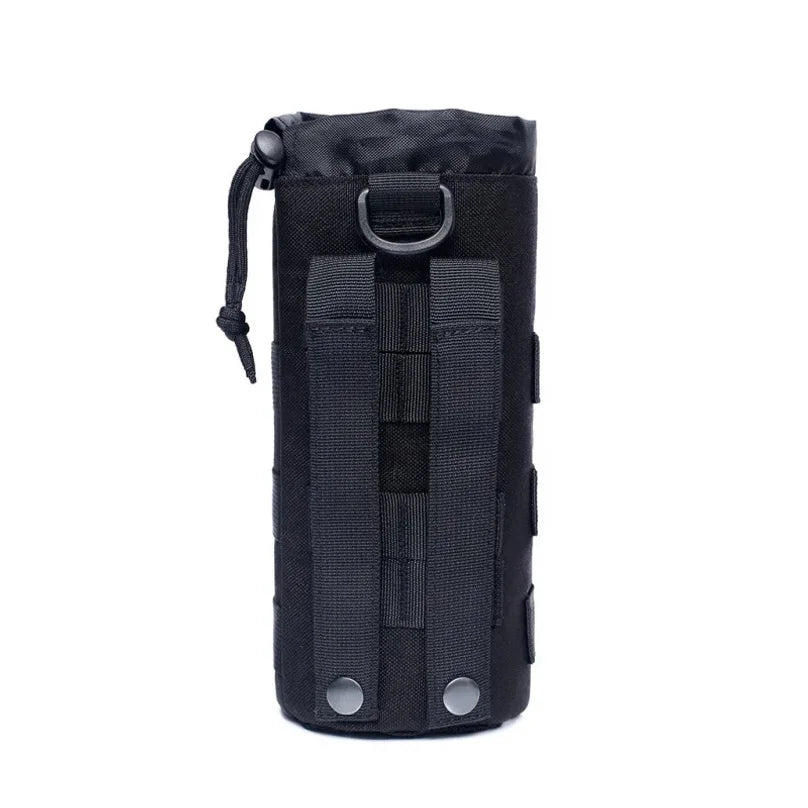 Molle Water Bottle Pouch Tactical Nylon Kettle Holder Drawstring Portable Carrier For Camping Hiking Cycling Hunting