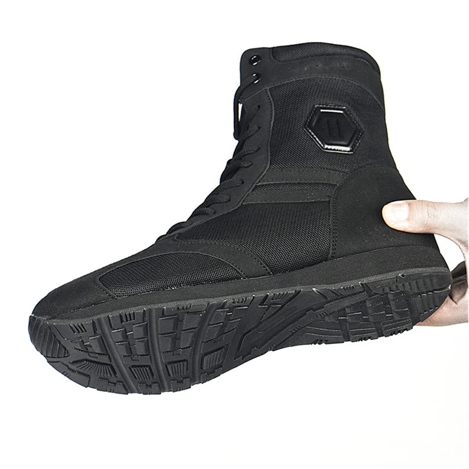 Ultralight Breathable High Upper Military Desert Tactical Boots Lightweight Black Combat Boots Outdoor Wearable Hiking Shoes