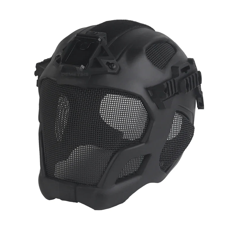 Tactical Airsoft Helmet Full Face Mask Heavy Duty Headgear for Paintball Shooting Training Motorcycle Outdoor Helmets