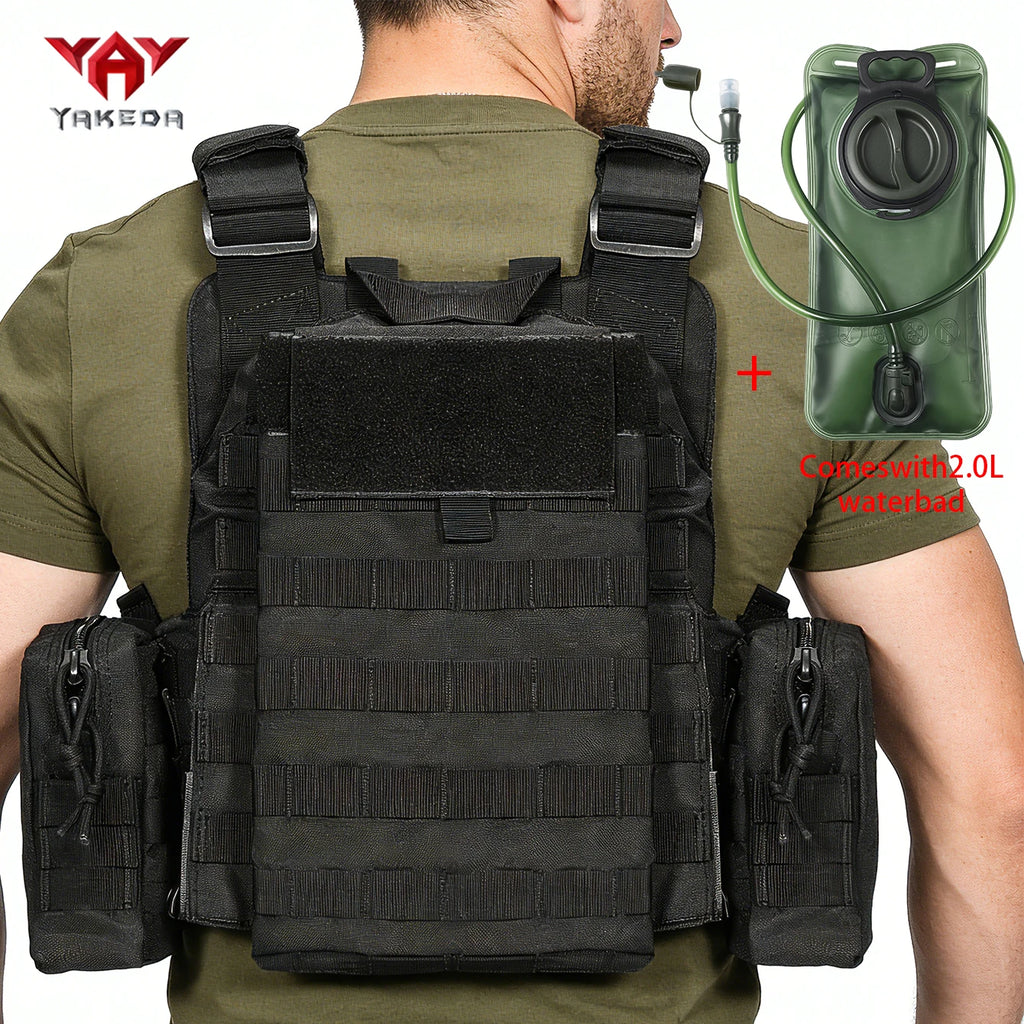 YAKEDAMOLLE Modular Hunting Tank Top, Comes with 2L Soft Water Bag, Adjustable Shoulder Strap with Multiple Device Bags