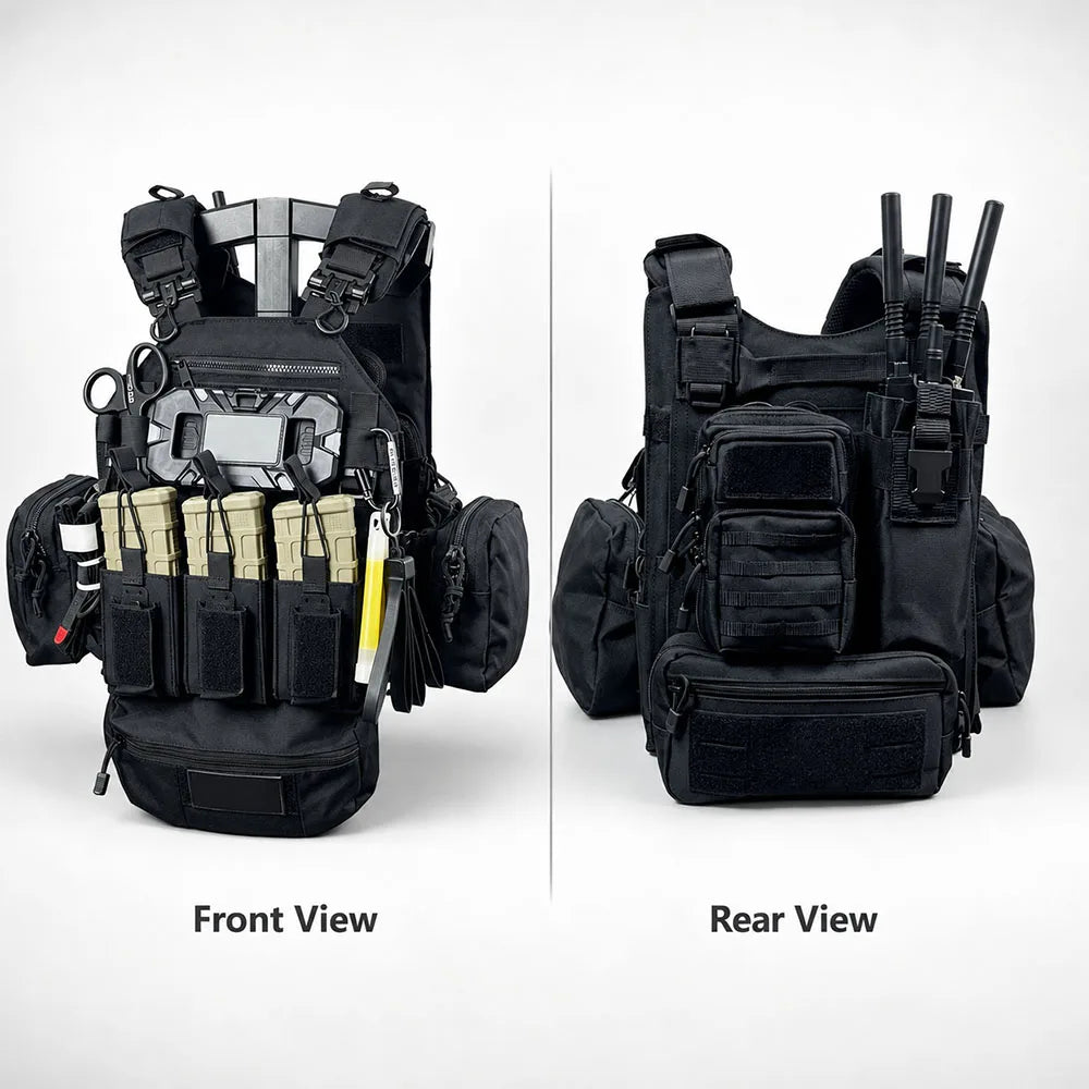 Men's Tactical Combat Vest with FAST Helmet Full Set of Airsoft Cosplay Prop for CS Games Halloween Party Cos Role‑Play Training