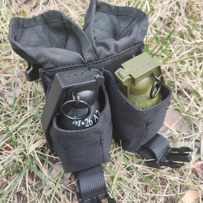 Tactical Pouch Double Frag Grenade Pack Molle EDC Tool Bag Accessory Pouch Shooting Hunting Airsoft Equipment Military Gear