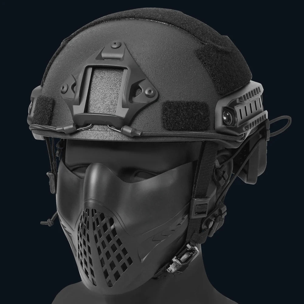 BOOIU Tactical Half Face Mask Nylon Mesh Breathable Double Ribbon Adjustable Wargame Hunting Paintball Airsoft Protective Masks