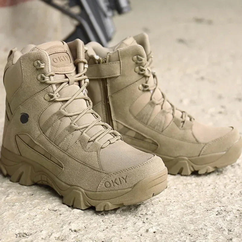 Men's Boots High-top Desert Combat Boot Outdoor Work Safety Boots  for Men Non-slip Hiking Shoes Wild Training Boot Botas Hombre