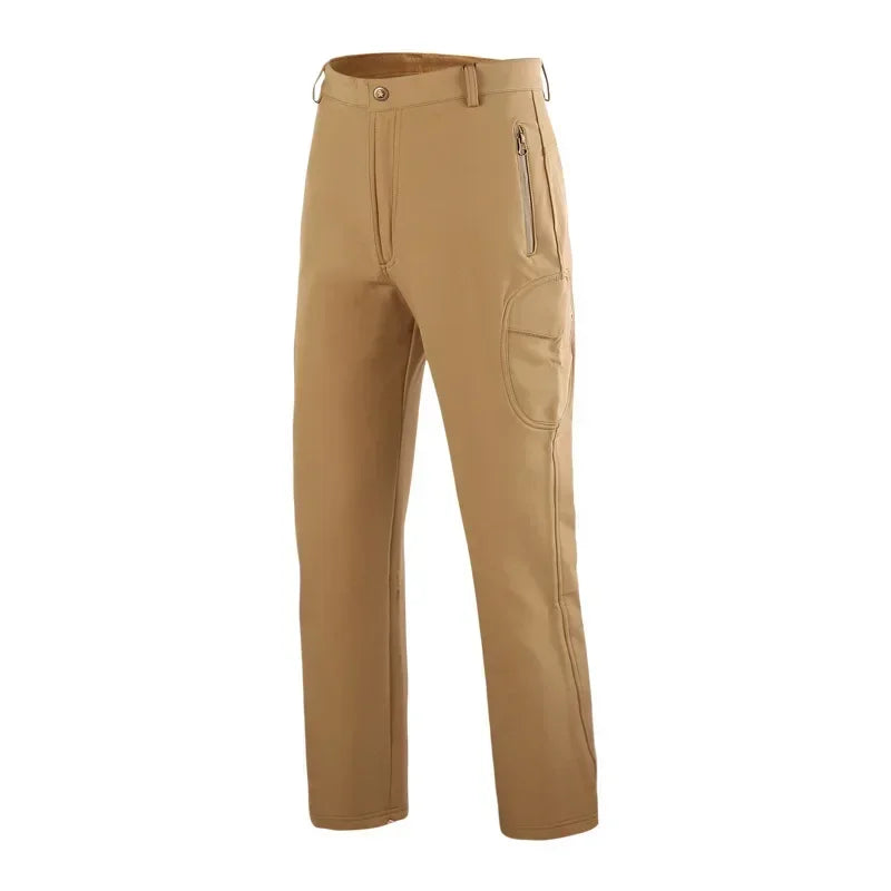 Trekking Fleece Softshell Pants Men Outdoor Tactical Climbing Skiing Hiking Fishing Hunting Waterproof Pants Camouflage Trousers