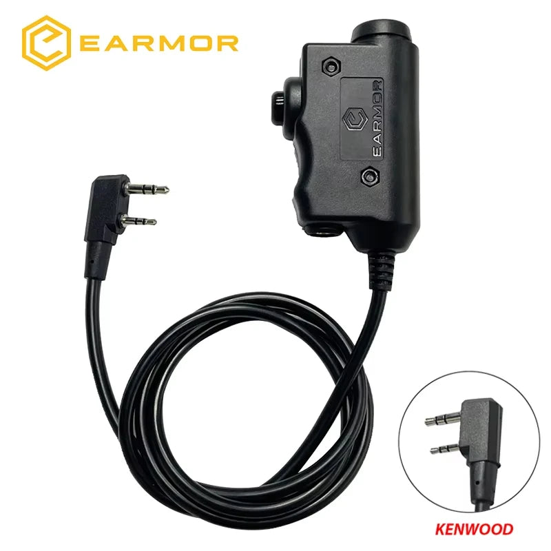 EARMOR M51 PTT Adapter Airsoft Tactical Headset Phone Plug Tactical Headset Accessory Finger Line Button Combination