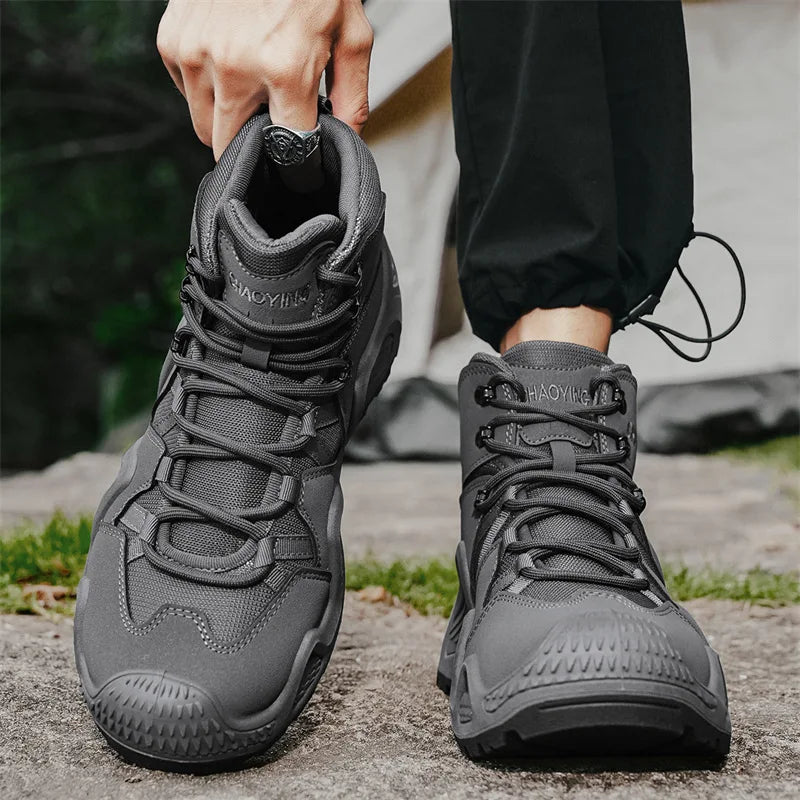 Mens Military Desert Waterproof Work Safety Shoes Climbing Hiking Shoes Ankle Men Outdoor Men Tactical Boots Army Boots