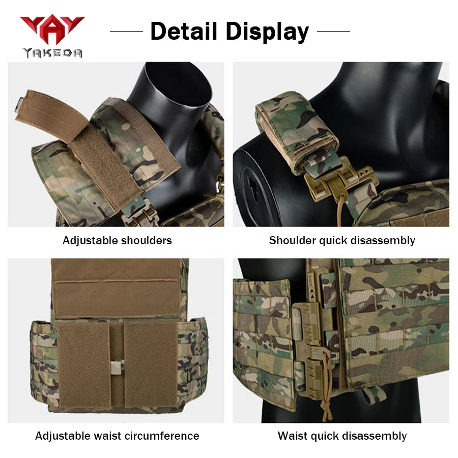 YAKEDA multifunctional hunting vest shoulder strap with quick detachable/adjustable design and expansion accessory bag