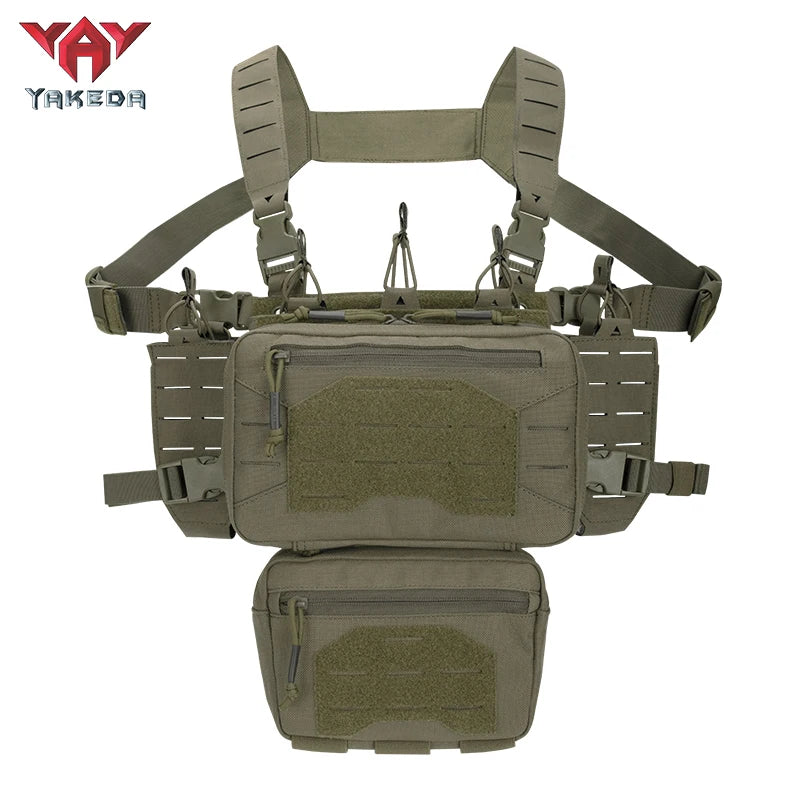 YAKEDA Tactical Outdoor Vest with Quick Release and PALS Molle System 1000D Nylon