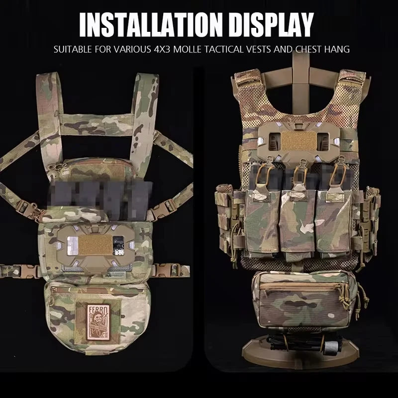 2026 Tactics Cell Phone Holder Admin Pouch Map Navigation Pouch Molle Hunting Vest Chest Accessories Fold Smartphone Pouch