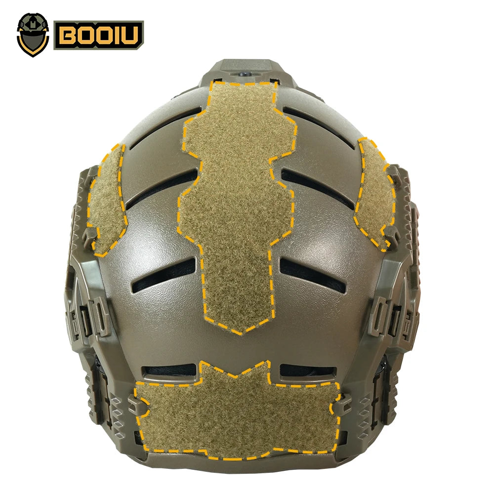 BOOIU New Tactical Helmet Iraqi ABS Kids Tactical Helmet Upgraded Rail with Side Slide Rope Adjustment 50-55cm Airsoft Helmet