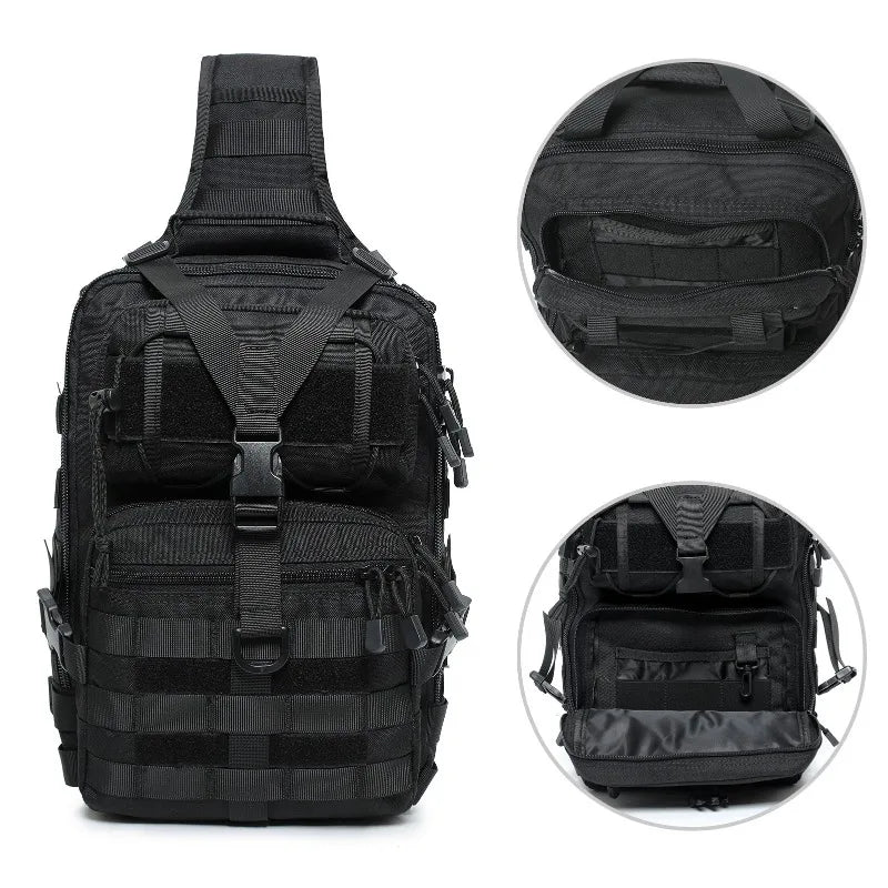 Tactical Satchel, Outdoor Shoulder Waterproof Camouflage Chest Bag, Military Fan Multi-functional Messenger Bag