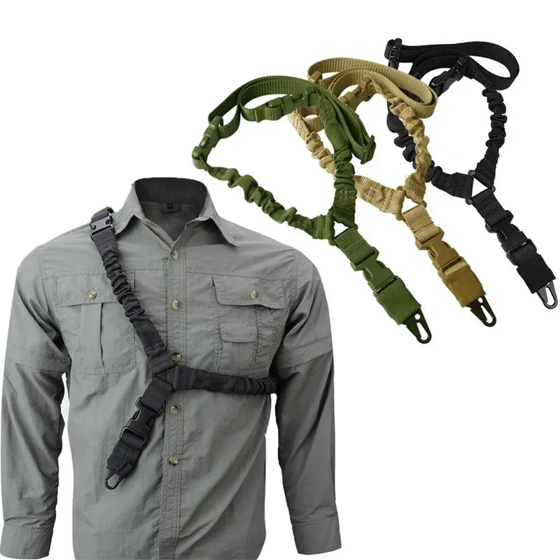 Tactical Single Point Shoulder Sling Strap With Metal Buckle Outdoor Rifle Shotgun Carry Belt Hunting Gear Accessory