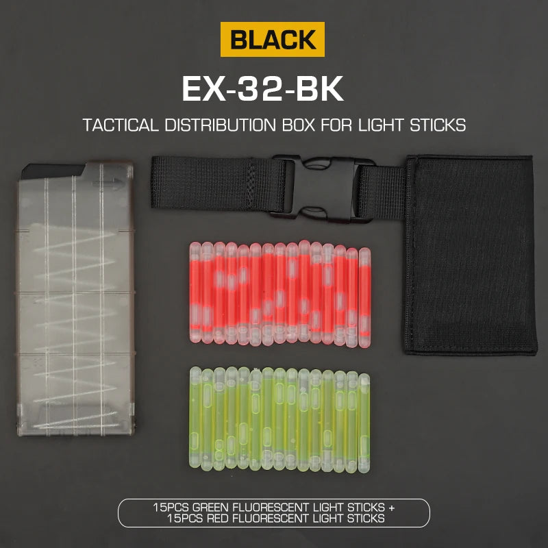 Tactical Marking Light Dispenser Belt Mounted Fluorescent Label Glow Lighting Signal Sticks Elastic Pouch Hunting Accessories