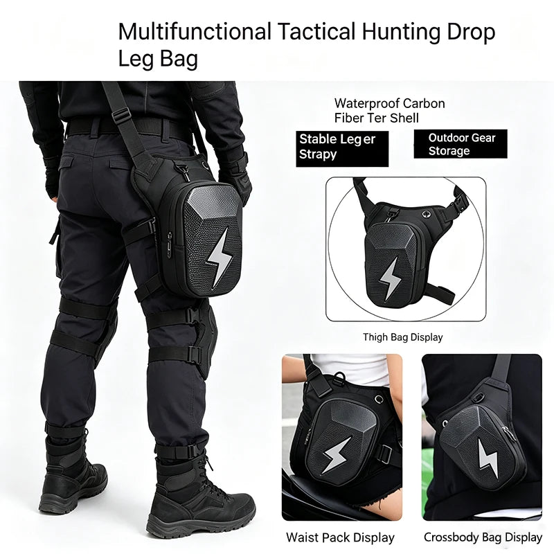 Tactical Hunting Drop Leg Bag Waterproof Hard Shell Crossbody Waist Fanny Pack Outdoor Shooting Camping EDC Tool Storage Bag