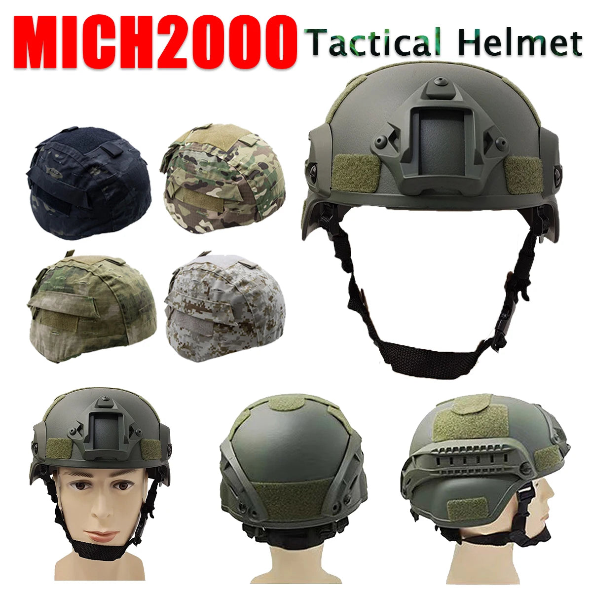 Tactical MICH2000 FAST Helmet MH Helmets Tactical MICH 2000 Helmet Cover Painball CS Riding Protect Accessories