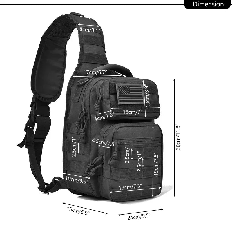 D1-Outdoor Shoulder Bag Rover 1Sling Pack Nylon Backpack Molle Assault Hunting Accessories Diaper Day Pack Small
