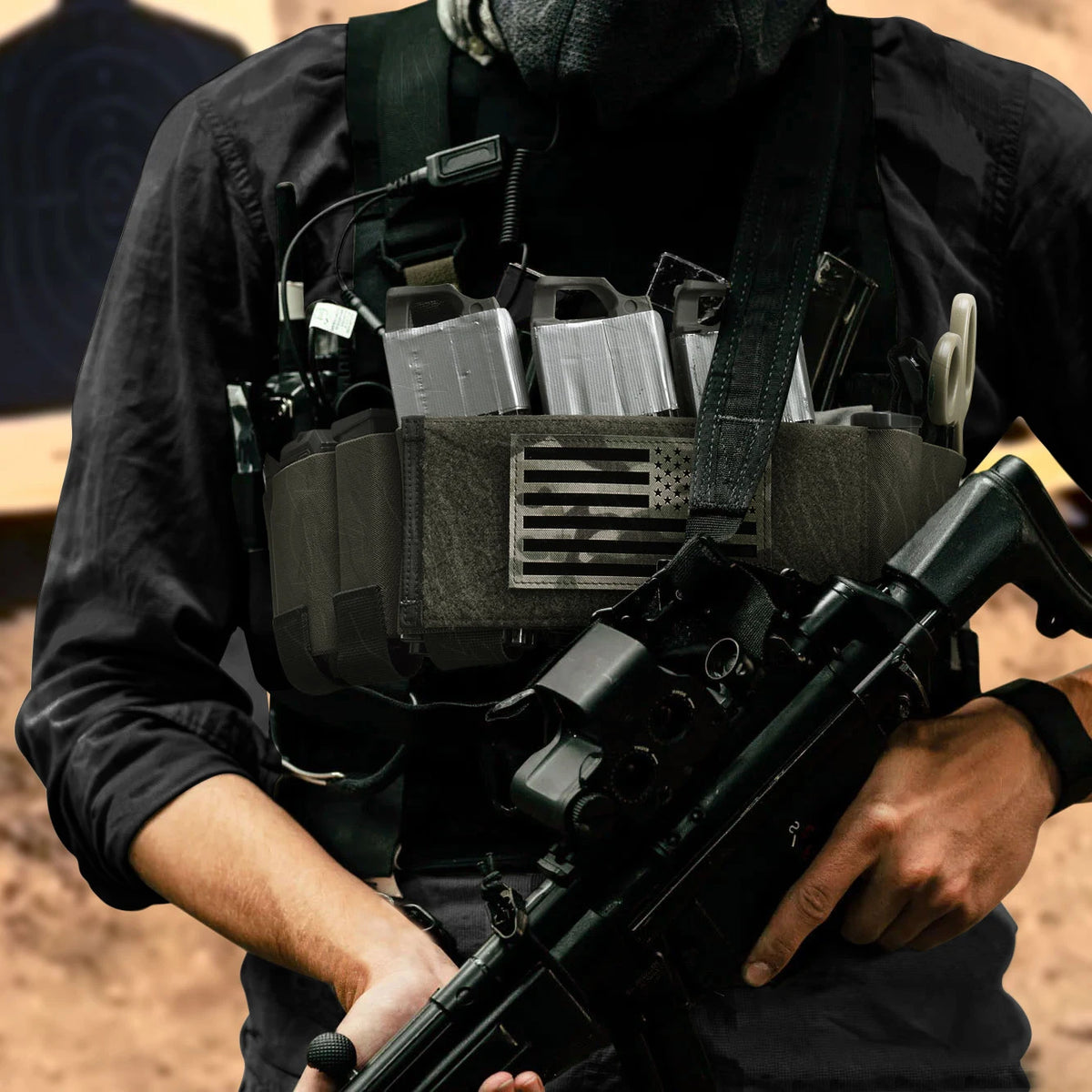 KRYDEX Tactical 556 Ready Chest Rig Low Vis Lightweight Concealed Carry Chest Rig Vest With Elastic Magazine Radio Tool Pouch
