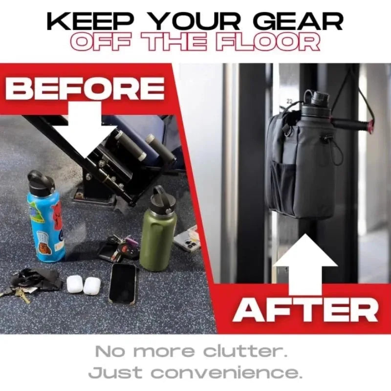 Large Capacity Magnetic Gym Bag with Phone Pocket, Portable Gym Bag, Water Bottle Pouch, Organizer, Gym Accessories