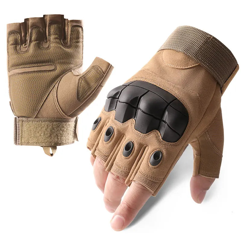 Half Finger Tactical Gloves Impact Resistant Men Motorcycle Riding Gloves Non‑Slip Breathable Outdoor Climbing Protective Gloves