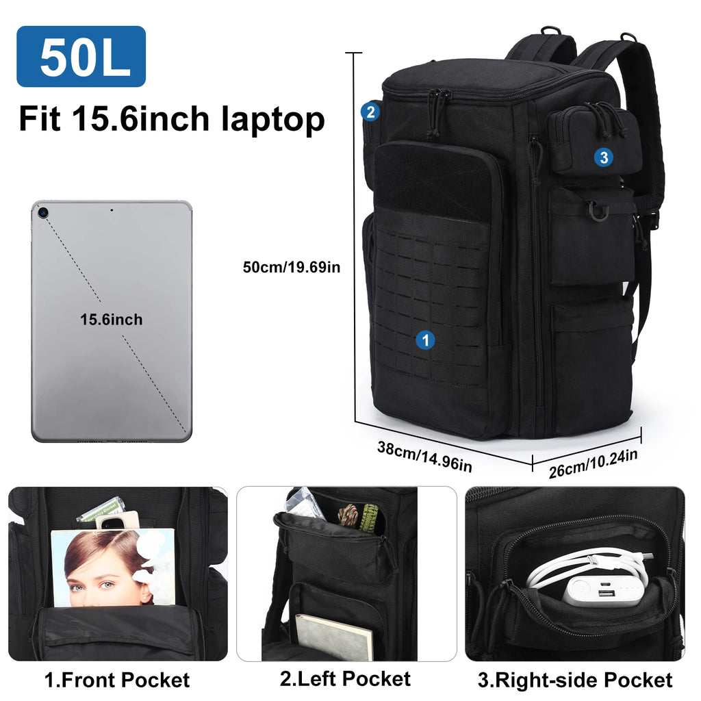 Men's Duffel Bag with Large Capacity Modular System, Multi-Compartment Design with Shoe Storage Space