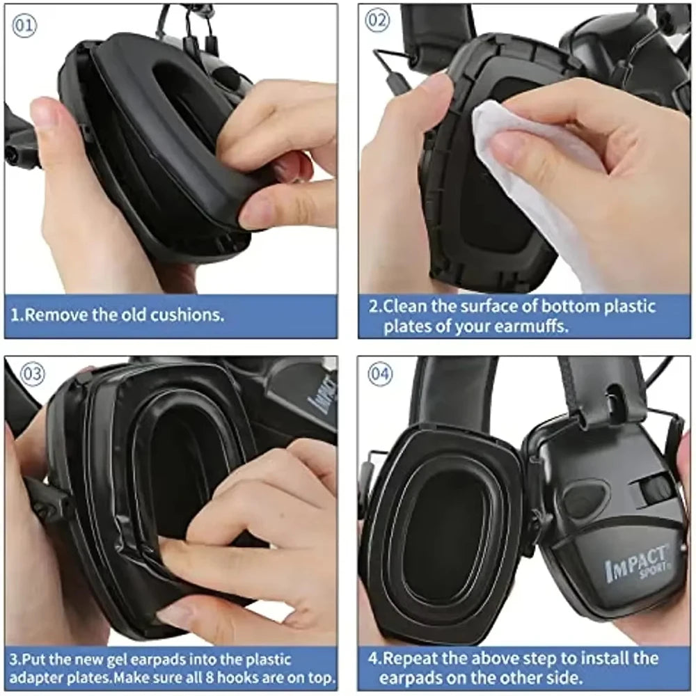 NEW Gel Ear Pads For Howard Leight By Honeywell Impact Earmuff Electronic Shooting Earmuff