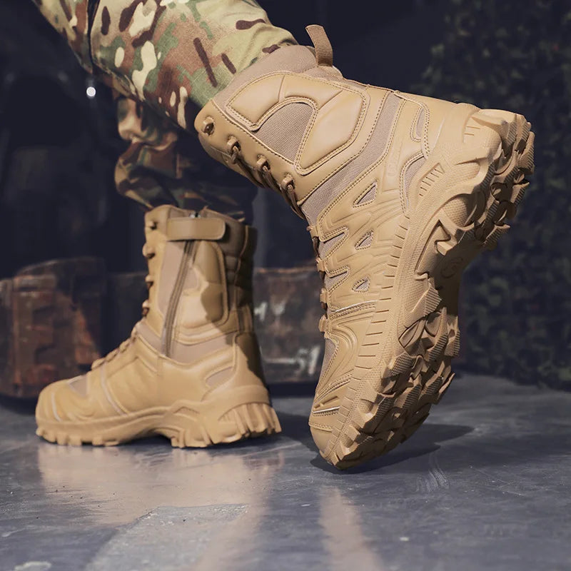 TopFight Big Size 46 45 Outdoor Hiking Boots Lace Up Mountaineering Shoes Unisex High Tube Motorcycle Rubber Men Desert Boots