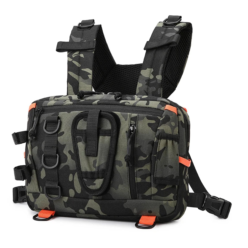 Tactical Camping Backpack Front Chest Vest Bag Outdoor Fishing Lure Tackle Cycling Rig Fanny Pack Hiking Travel Men Climbing Bag