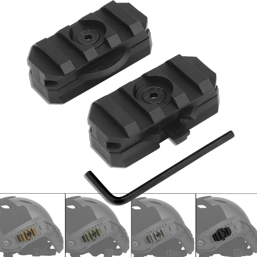 1Pair Helmet Side Rail Mount Adapter Adjustable 360 Degrees Rotation ARC Guide for Tactical Fast Helmet 19mm Picany Slot
