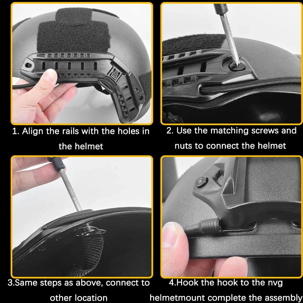 Rail Mount Rails for Tactical Helmet FAST Kit Paintball Airsoft Helmet Accessories for Military Tactical Helmet