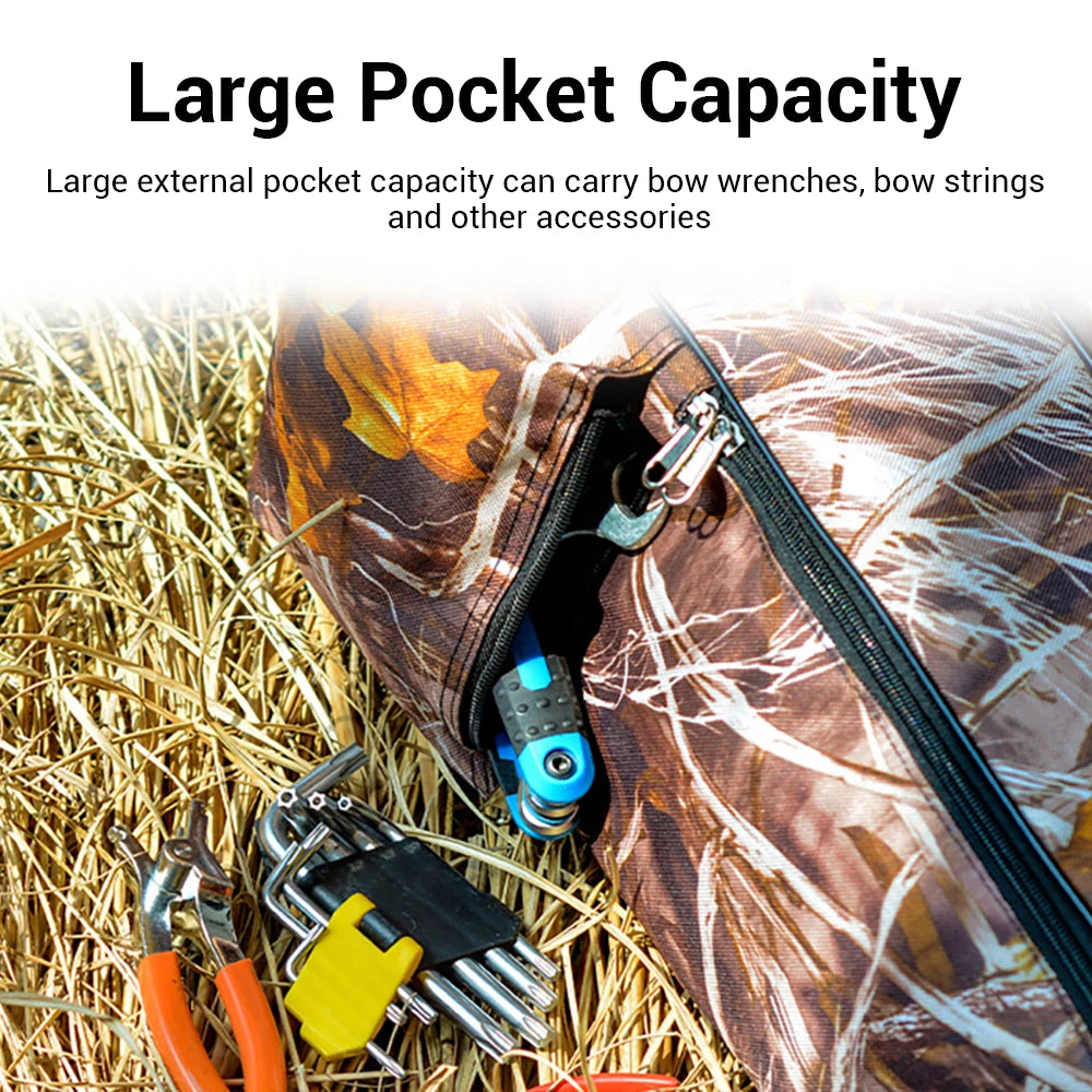 Tactical Bow Bag Hunting Bow Case Compound Bow Carry Bag with Arrow Pockets Archery Bow Bag Crossbow Storage Bag for Shooting