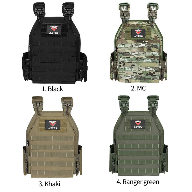 ARTEX Quick Realse 1000D Nylon Modular Cutting Tactical Hunting Vest Personal Protective for Hunting Black Chaleco Tactico