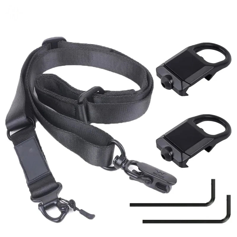Metal Quick Detach Mount MS2 Tactical Nylon Rifle Sling Kit Adjustable Gun Sling Set For Airsoft Hunting Outdoor Tactical Gear
