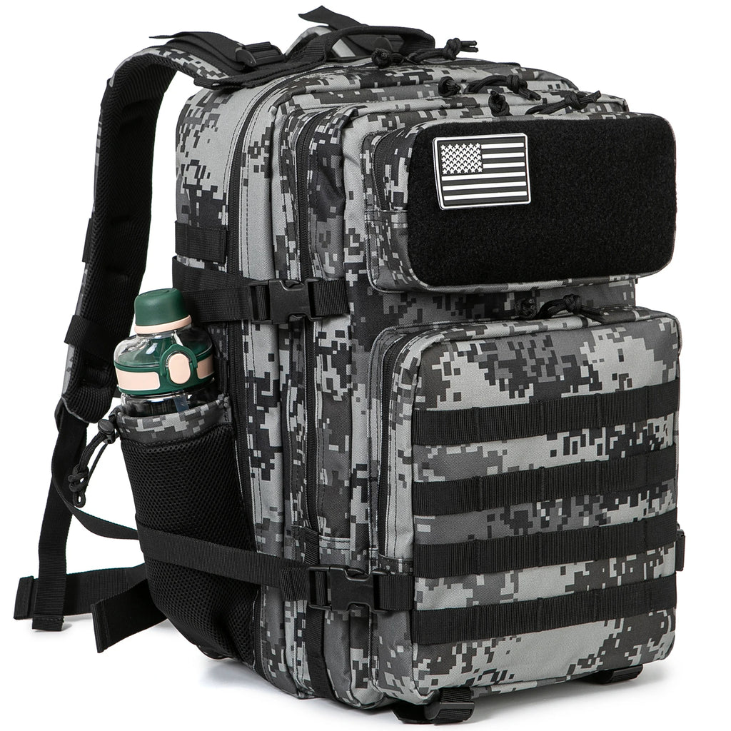45L Tactical Backpack Hunting Rucksack with Dual Cup Holders  Outdoor camping equipment back pack Hiking Survival Rucksack